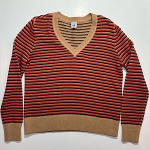 Cabi Jazz Striped V Neck Pullover Sweater, Style 4784, Medium